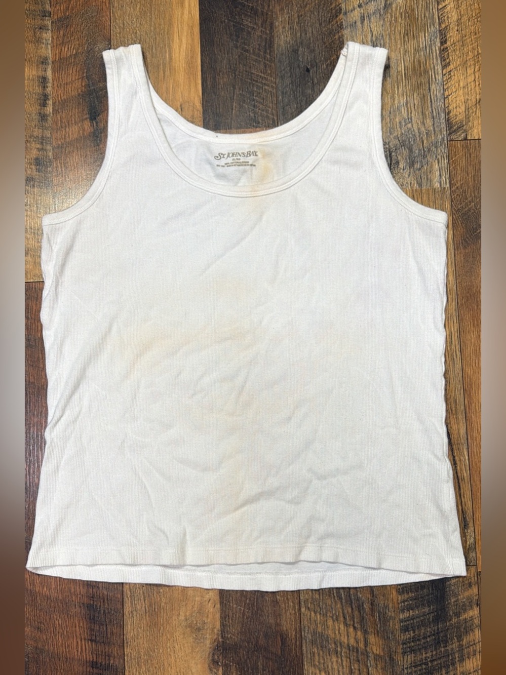 St. John's Bay White Ribbed Scoop Neck Tank